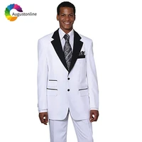 custom made white slim fit wedding groom tuxedo burgundy groomsmen suit 2piece prom wear man blazer jacket pants costume homme