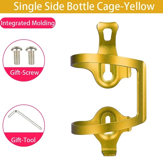 Single Side Gold WEST BIKING велосипедный держатель для бутылки с водой MTB велосипедный держатель для бутылки Аксессуары для велосипеда Сверхлегкий Алюминиевый сплав велосипедный держатель для бутылки - Цвет: Single Side Gold