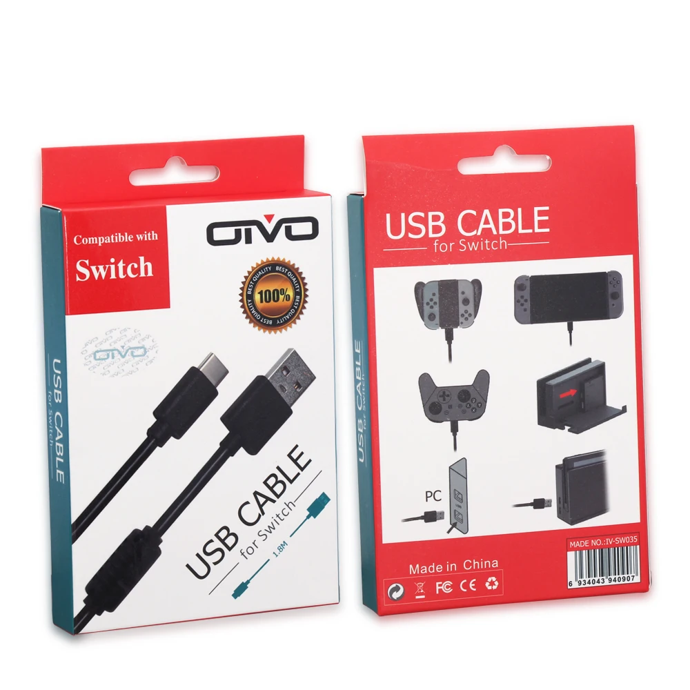 Для консоли nintendo Switch usb type-C зарядный кабель и кабель для передачи данных Быстрая зарядка 1,8 м зарядный кабель