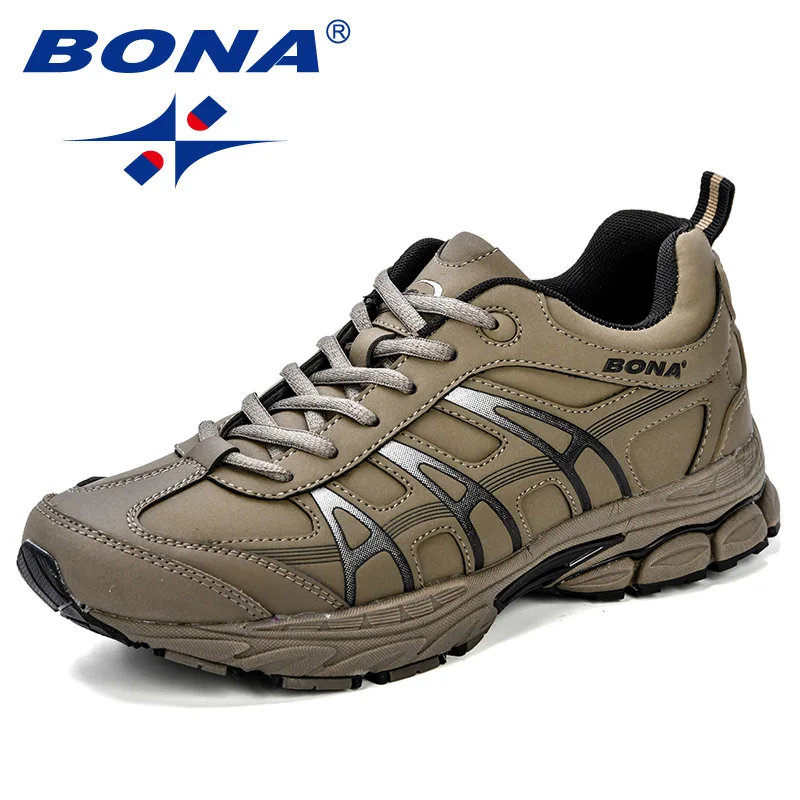 Medium grey black BONA классический стиль мужские кроссовки из микрофибры Мужская Спортивная обувь уличная беговая Обувь прочная, долговечная подошва светильник кроссовки - Цвет: Medium grey black
