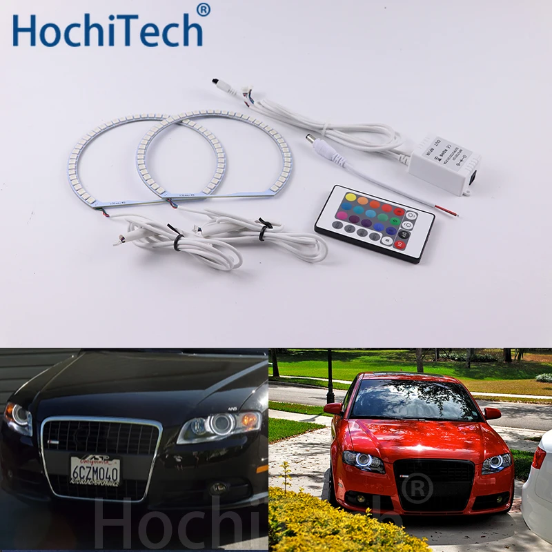 

For Audi A4 S4 RS4 2005 2006 2007 2008 2009 Multi-color Led Angel Eyes Kit RGB Halo Rings Daytime Light DRL
