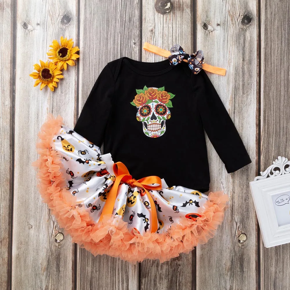 Newborn Infant Baby Girls Halloween Romper+Tutu Skirt Jumpsuit Outfits girls clothes dress 0430 | Детская одежда и обувь