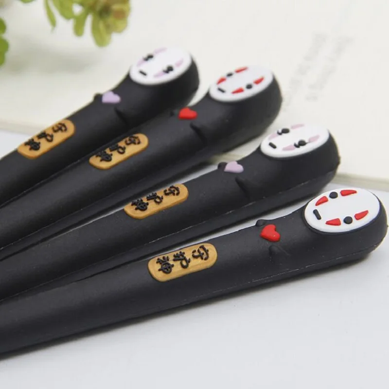3 ручки/партия Аниме Унесенные спиралью милые без лица человек гель канцелярские принадлежности материалы для школы мультфильм черный 0,5 мм ручка подарок канцелярские принадлежности
