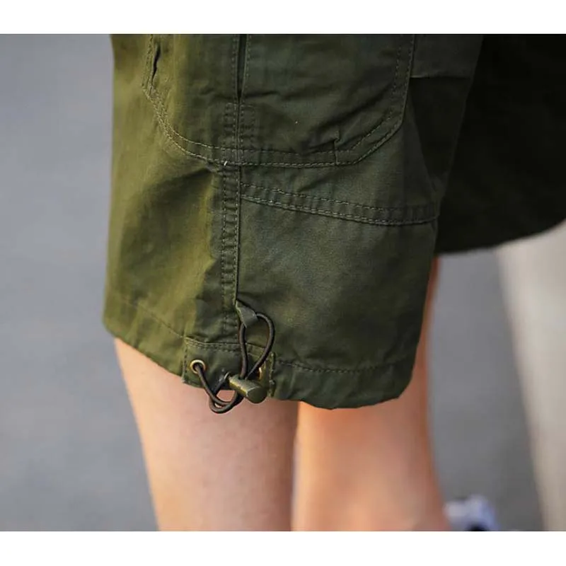 Брюки карго мужские свободные хлопковые укороченные штаны для отдыха с