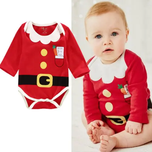 Рождественское хлопковое боди Emmababy для новорожденных мальчиков и девочек одежда