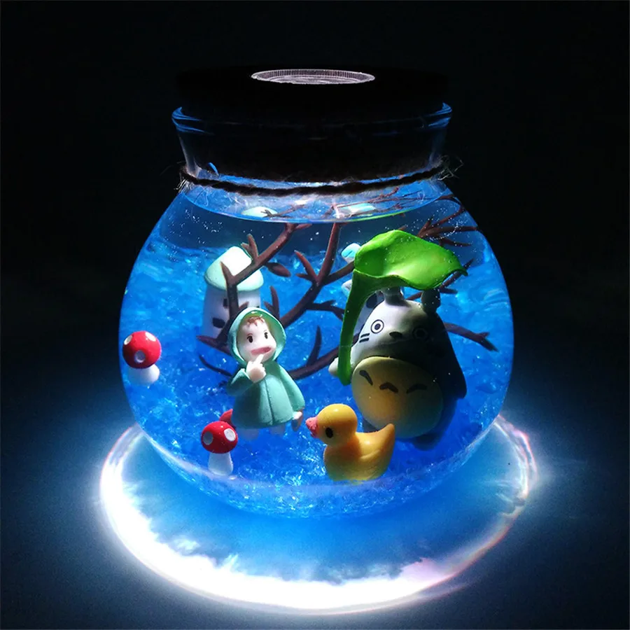 Thrisdar 3D Micro Landscape DIY Wish Bottle LED ночник морская мультяшная животная настольная лампа