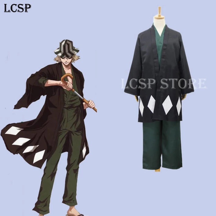 LCSP BLEACH Urahara Kisuke Role Cosplay Costume Japanese Anime Kimono Uniform Suit Outfit Clothes Cloak &amp Top Pants |