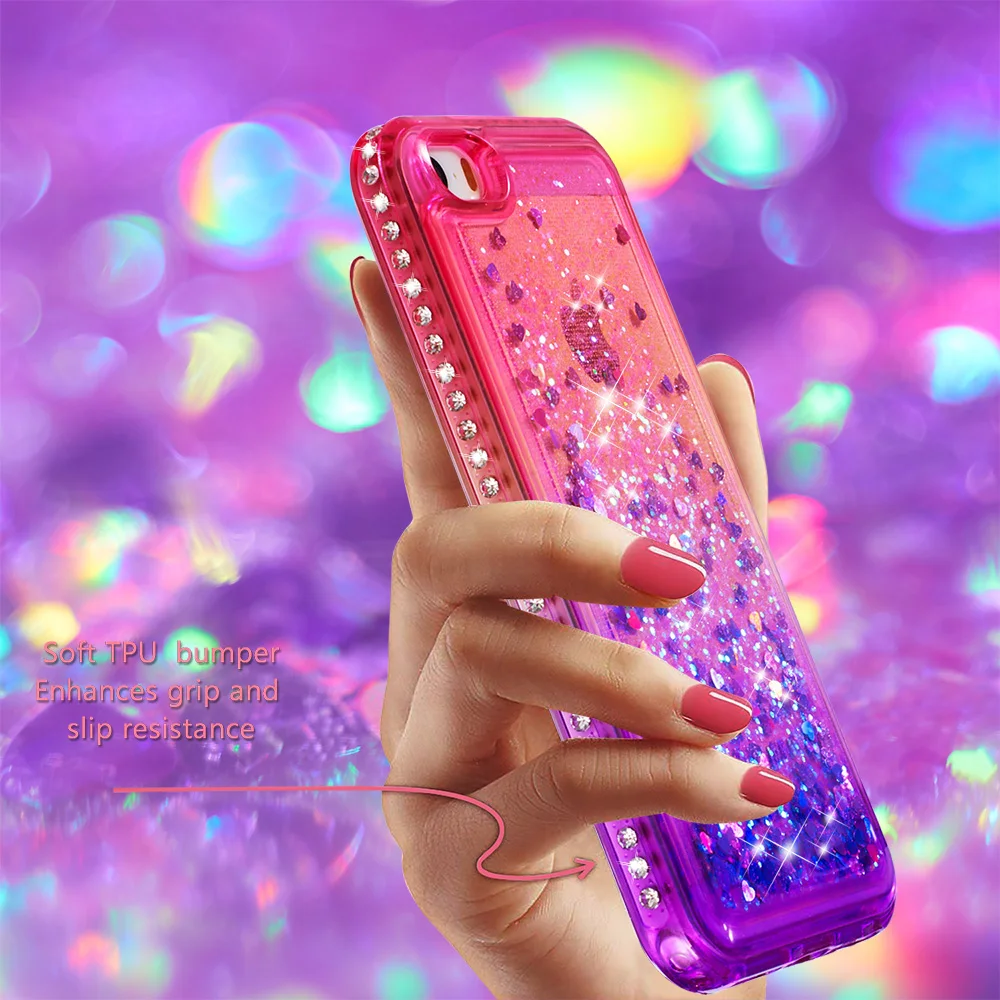 Мягкий чехол из ТПУ с боковым сверлом и переходом цветов для iPhone 5 5S SE 6 6S 7 8 Plus X XS XR
