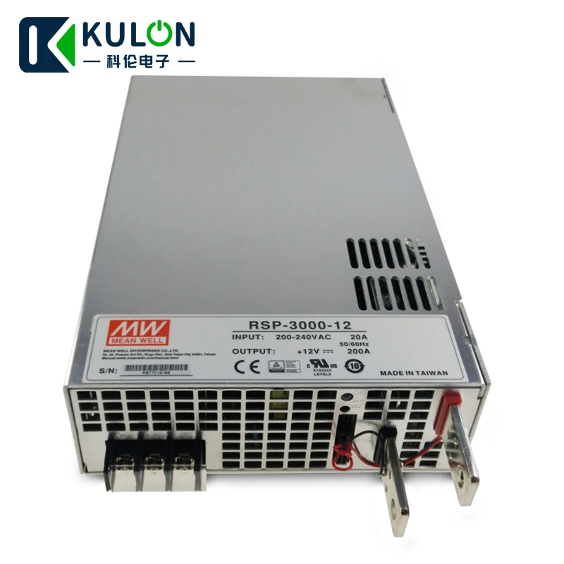Оригинал MEAN WELL RSP 3000 12 3000W 200A 12V ac/dc meanwell источник питания с функцией PFC обмен током