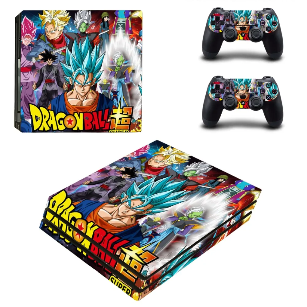 Виниловая наклейка на кожу для консоли Playstation 4 и 2 контроллеров PS4 Pro аниме Dragon Ball