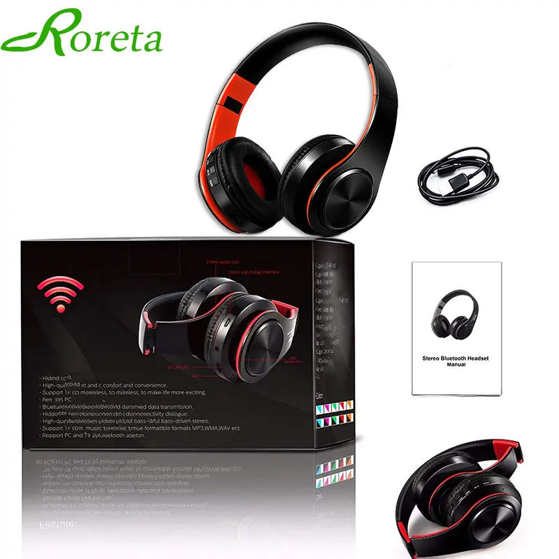 Roreta Bluetooth наушники складные наушники гарнитура с микрофоном регулируемые беспроводные наушники для ПК ноутбука планшета Mp3