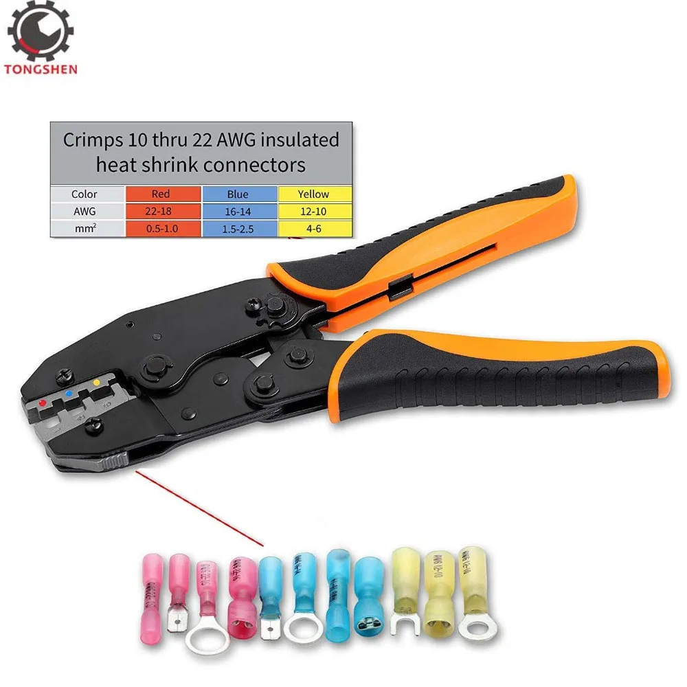 Купи Crimping Tool For Heat Shrink Connectors Ratcheting Wire Crimper Crimping Pliers Ratchet Terminal Crimper Wire Crimp Tool за 1,214 рублей в магазине AliExpress