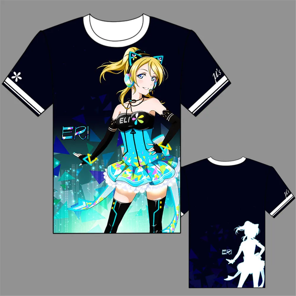 Футболка LoveLive с цирковым принтом Пробуждение косплей костюм Love Live Honoka Kousaka Sonoda Umi