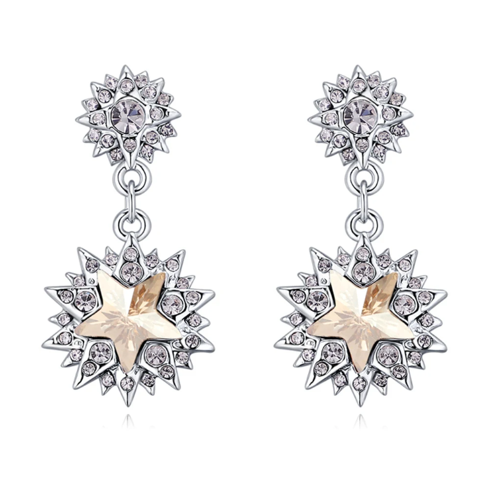 2018 new charming star stud earrings with crystal from swarovski and silver pin for Christmas gift wholesale joyas | Украшения и