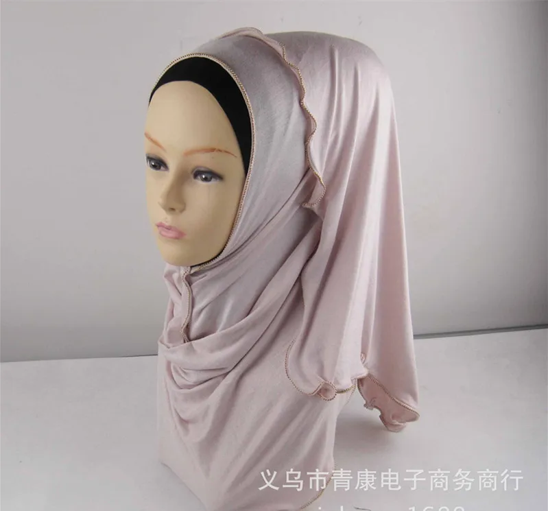 Модные ислама женский шарф из хлопка с отделкой бисером высокого качества