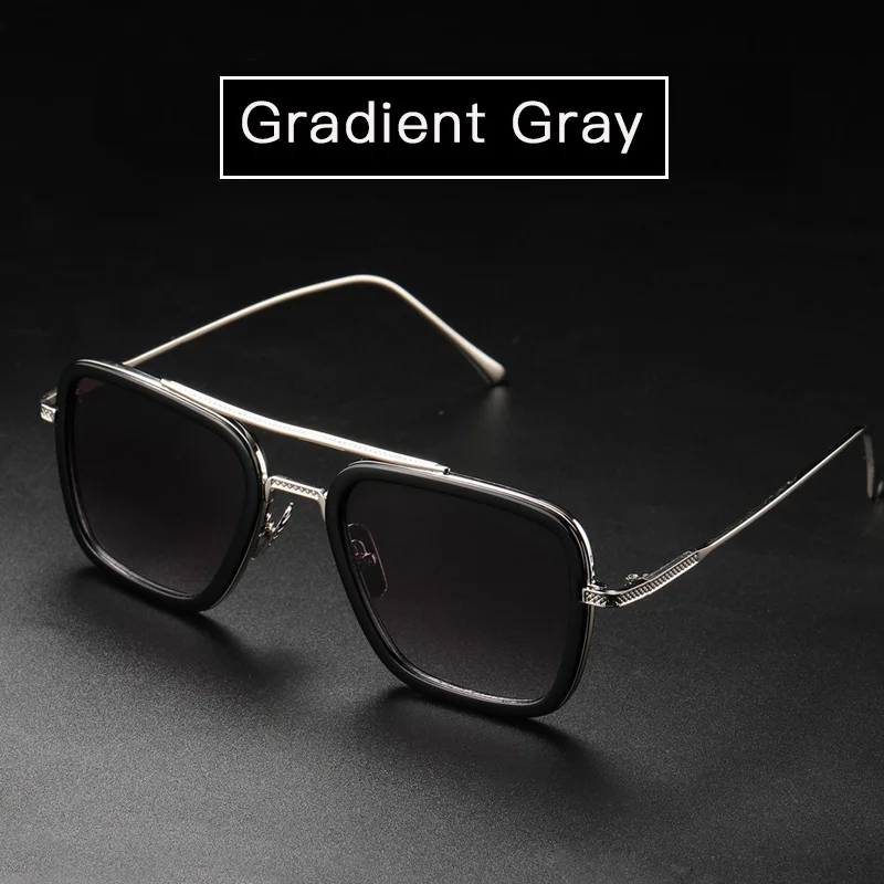 Gradient gray Железный человек Тони Старк солнцезащитные очки близорукость Робер Дауни jr Мстители стимпанк анти-синий светильник фотохромные очки Человека-паука Эдит - Цвет линз: Gradient gray