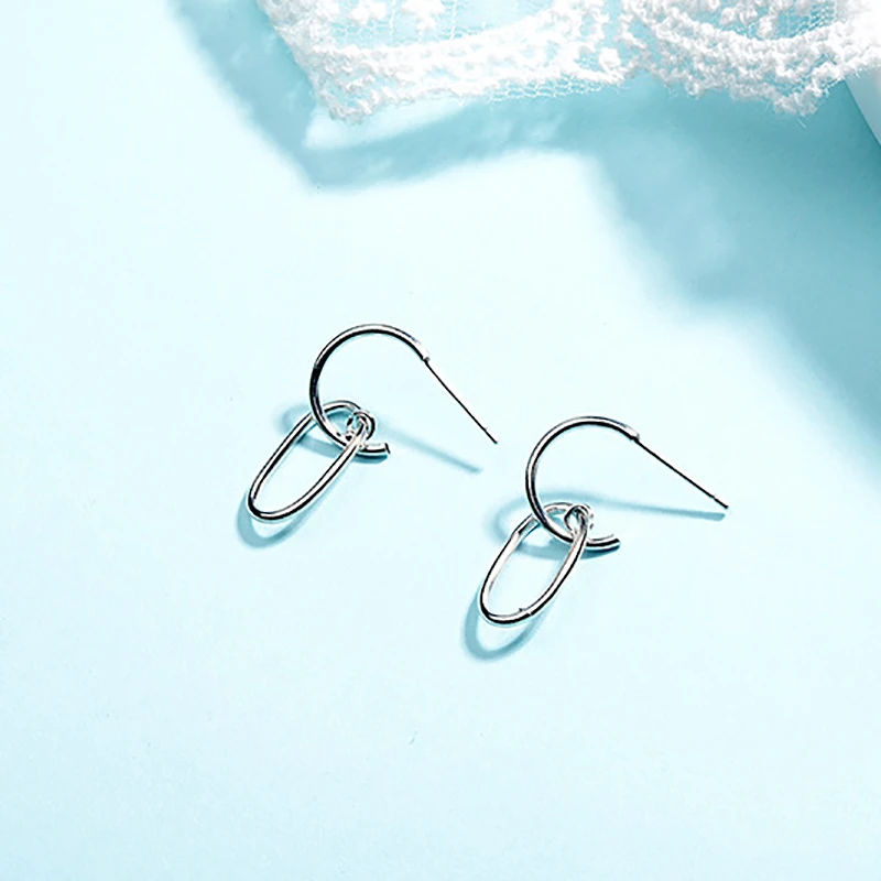 1 пара модные милые геометрические серьги с цепочкой женские асимметричные для