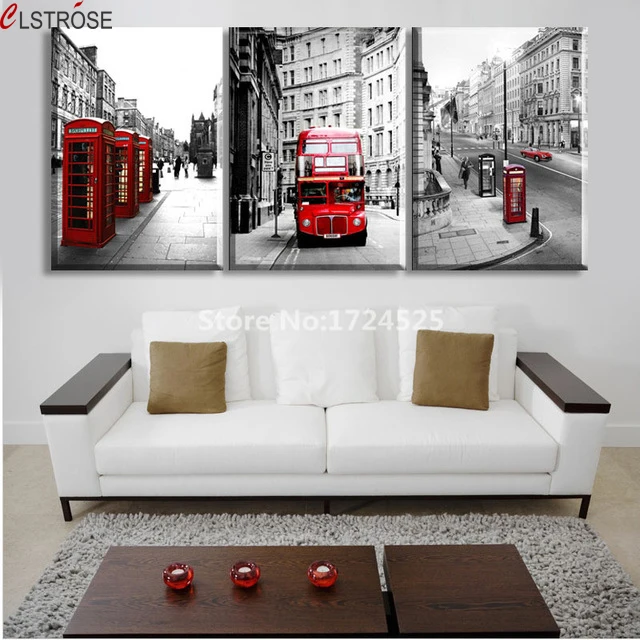 

Прямоугольная фотография CLSTROSE, 3 предмета, Европейский уличный автобус, Современная Настенная живопись, домашнее декоративное искусство, ф...