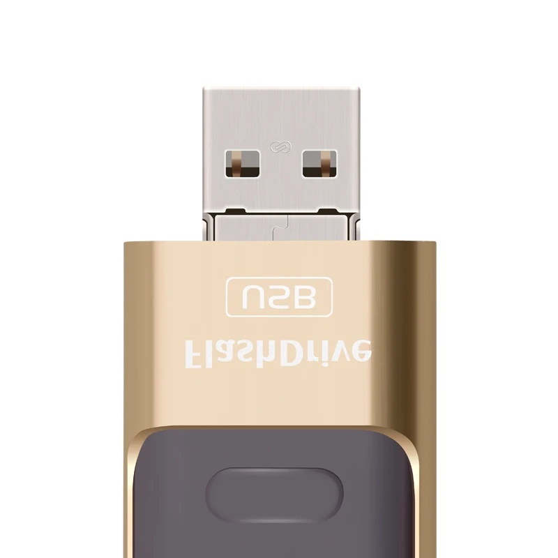 3in1 128 ГБ 64 32 16 8 Металла Подарок Флэш-Накопитель USB OTG HD Flash Disk для iPhone iPad iPod и Android Phone