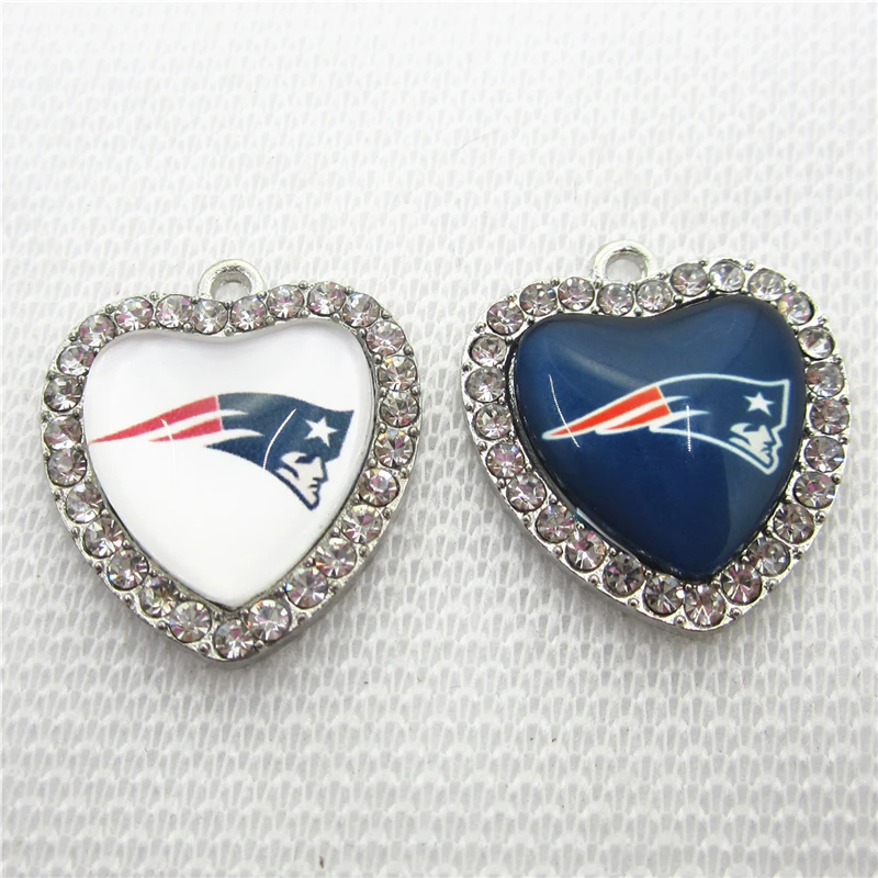 20 шт Ожерелье Подвеска Новая Англия подвеска-Кристальное сердце Футбол Спорт Haning