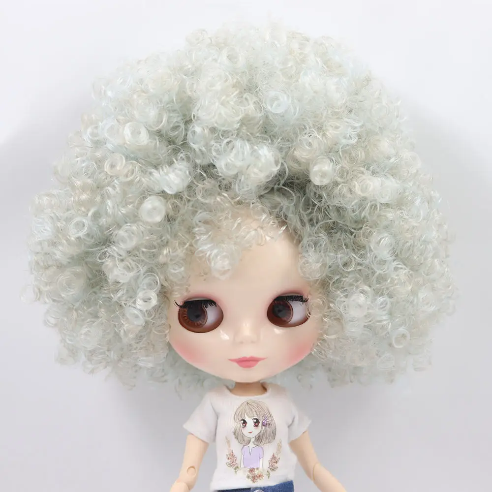 Кукла Blyth ICY DBS No.BL6909/8800 зеленая серая афро волосы для шарнирного тела с белой кожей