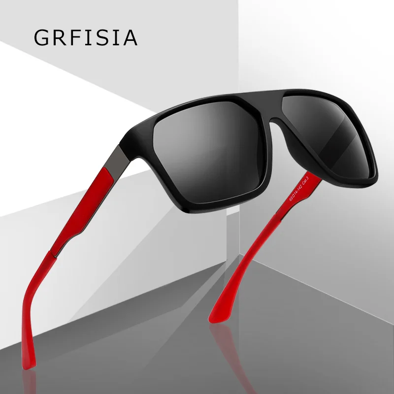 GRFISIA квадратные поляризационные солнцезащитные очки мужские TR90 сверхлегкие