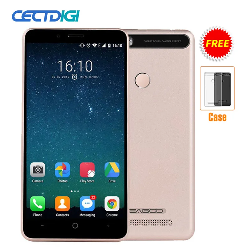 Мобильный телефон Leagoo Kiicaa power, двойная камера, Android 7,0, четырехъядерный процессор MTK6580A, 2 Гб ОЗУ, 16 Гб ПЗУ, сканер отпечатков пальцев, 3G, смартфон