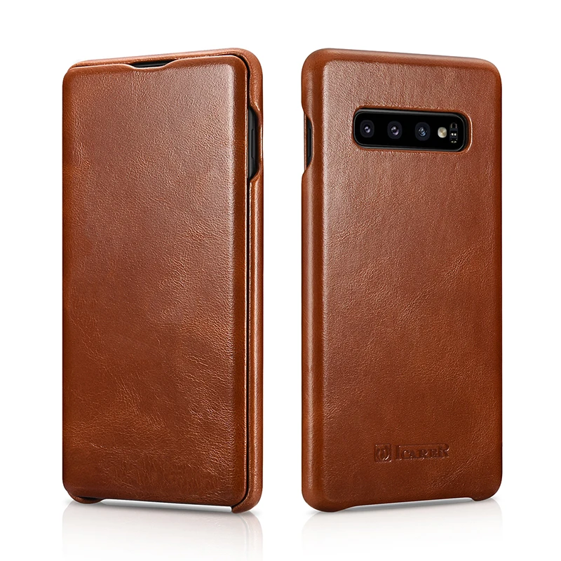 Оригинальный чехол ICARER из натуральной кожи для Samsung Galaxy S10 Plus роскошный книжка