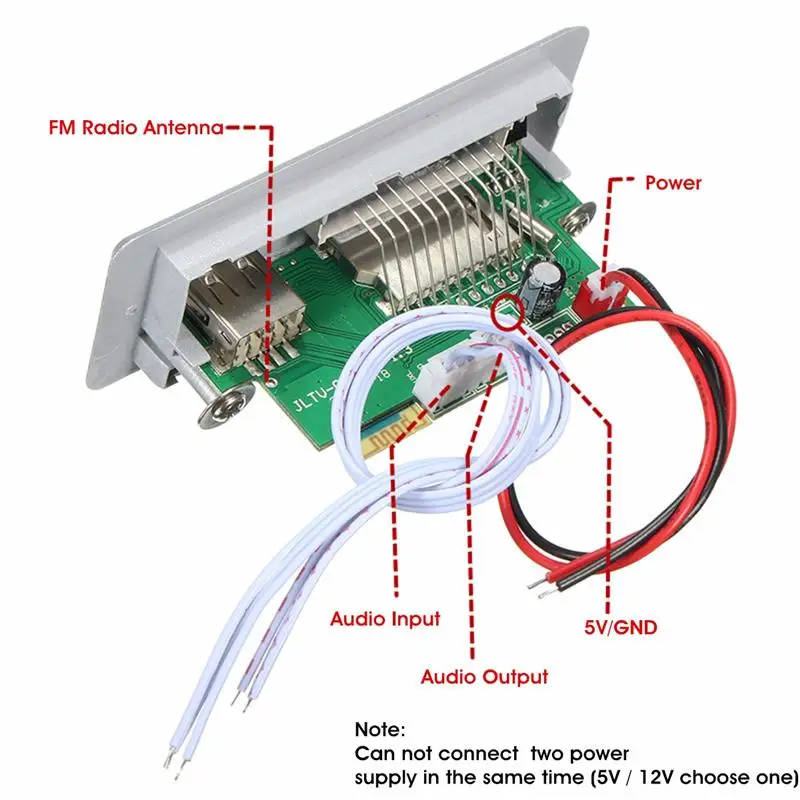 LEORY беспроводной bluetooth MP3 WMA радио FM декодер доска 12V5V Универсальный аудио усилитель плата модуль с USB TFCard для автомобиля