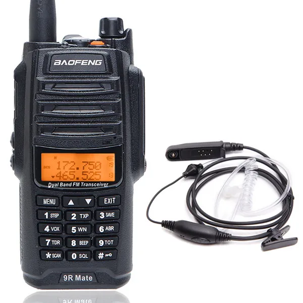 add Acoustic headset UV-9R Коврики обновление Baofeng UV-9R IP67 Водонепроницаемый пониженного напряжения Двойной диапазон 136-174/400-520 Любительское радио МГц Baofeng 10 Вт иди и болтай Walkie Talkie “иди и 10 км UV-9R - Цвет: add Acoustic headset