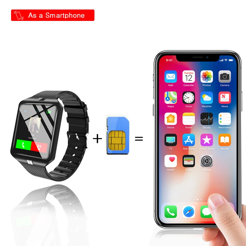 Смарт часы с камерой цифровые Bluetooth 2G GSM SIM TF карта мужские для Apple iPhone samsung Android
