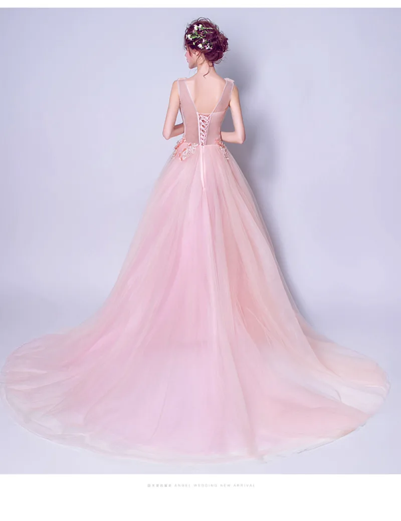 Вечернее платье Abendkleider Robe De Soiree 2019 дизайнерское кружевное розовое на выпускной с