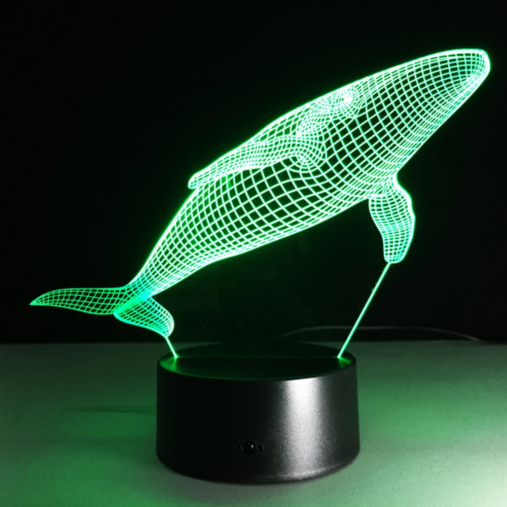 3D красочный Дельфин свет LED Touch 3 D ночные светильники градиентные визуальные
