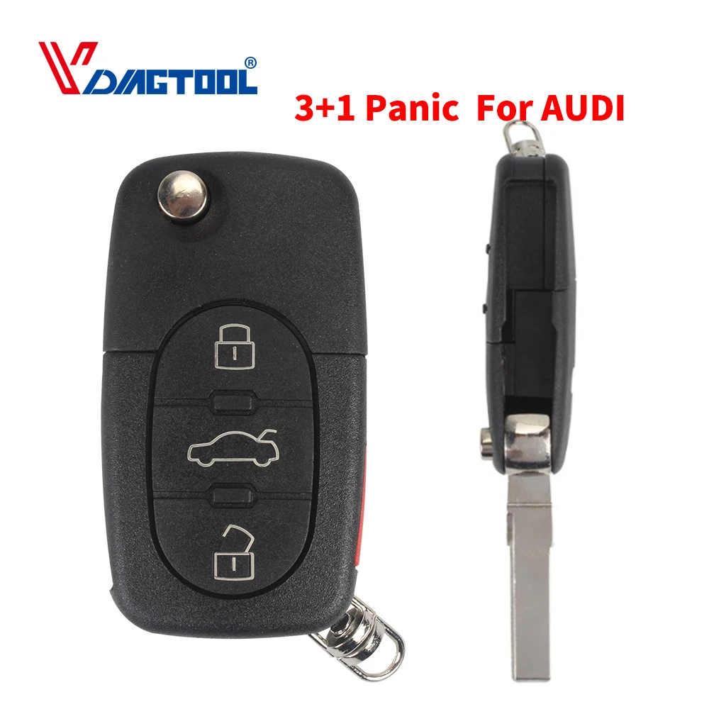 Складной автомобильный брелок VDIAGTOOL с 4 кнопками чехол без ключа для Audi A4 A6 A8 TT Quattro