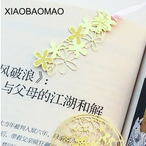1 шт. золотые металлические закладки для книг винтажные цветы зажим страницы