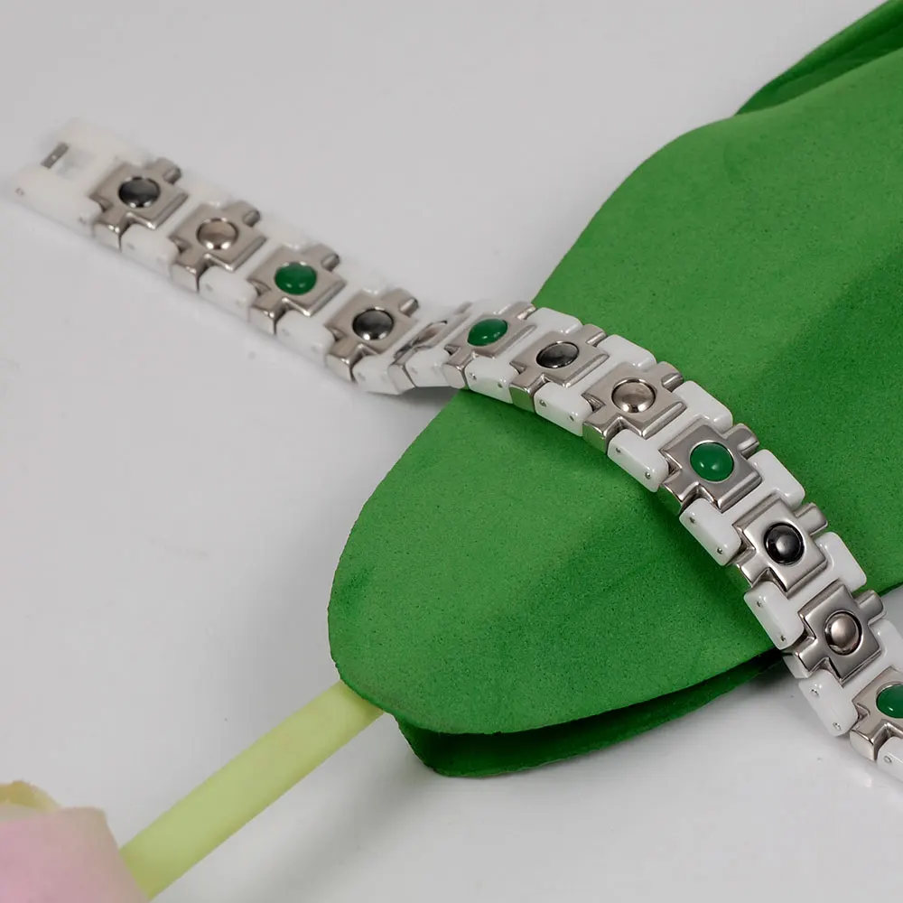 Wollet ювелирные изделия Женщины Мужчины био магнитный белый керамический браслет