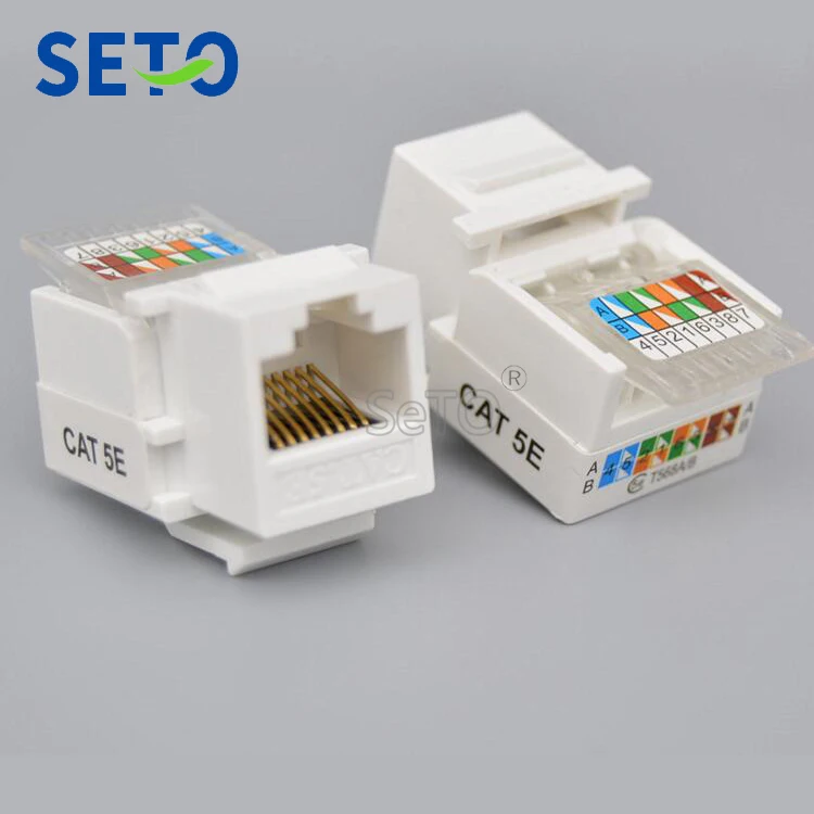 Сетевой модуль штепсельной вилки SeTo RJ45 Cat5e Keystone для розетки настенной