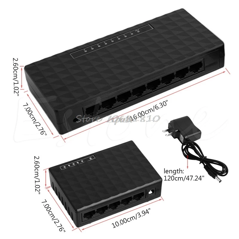 

5/8 Port RJ-45 100 Ethernet Network Desktop Switch Auto-MDI/MDIX Hub Whosale&Dropship