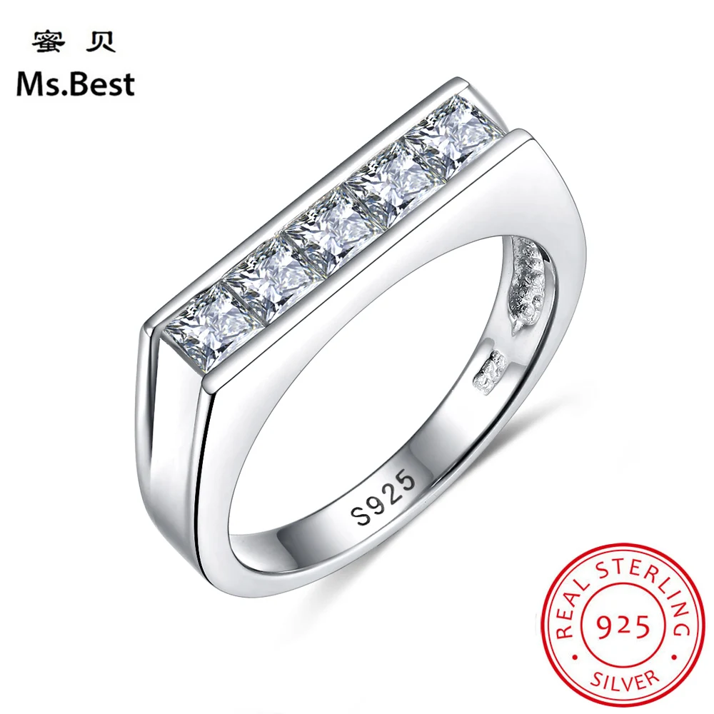 Женское Обручальное кольцо из чистого настоящего серебра 925 пробы с лабораторным