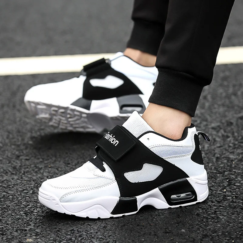 

Male Casual High Shoes 2019Classic Outdoor Lace-Up Solid Footwear Spring Comfortable Platform White Sneakers Men Chaussure Homme