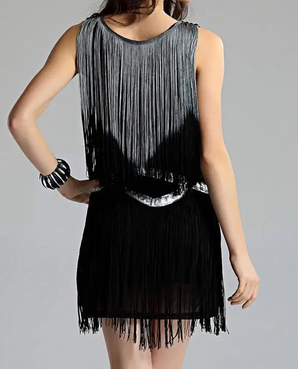 Летнее платье с кисточками Great Gatsby 1920 s платья оборками Повседневное