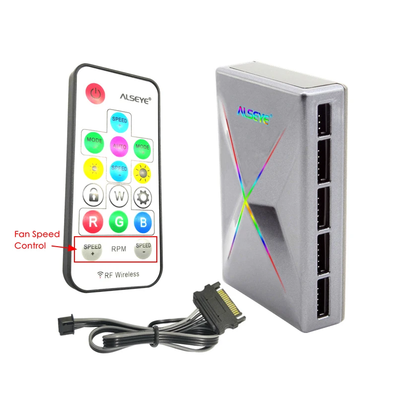 ALSEYE RGB ПК вентилятор 120 мм LED компьютерный корпус вентилятора с RF удаленный ПК охлаждения вентилятора управления скорос