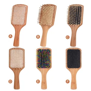Деревянная бамбуковая щетка для волос премиум класса, деревянная щетка для улучшения роста волос, расческа для предотвращения выпадения волос, массажная расческа для волос D30