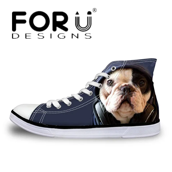 W1556AK FORUDESIGNS/Модная Мужская Вулканизированная обувь 3D Животные волк с высоким берцем обувь, собака с принтом "Хаски" Туфли без каблуков Мужская парусиновая обувь; мужская обувь - Цвет: W1556AK