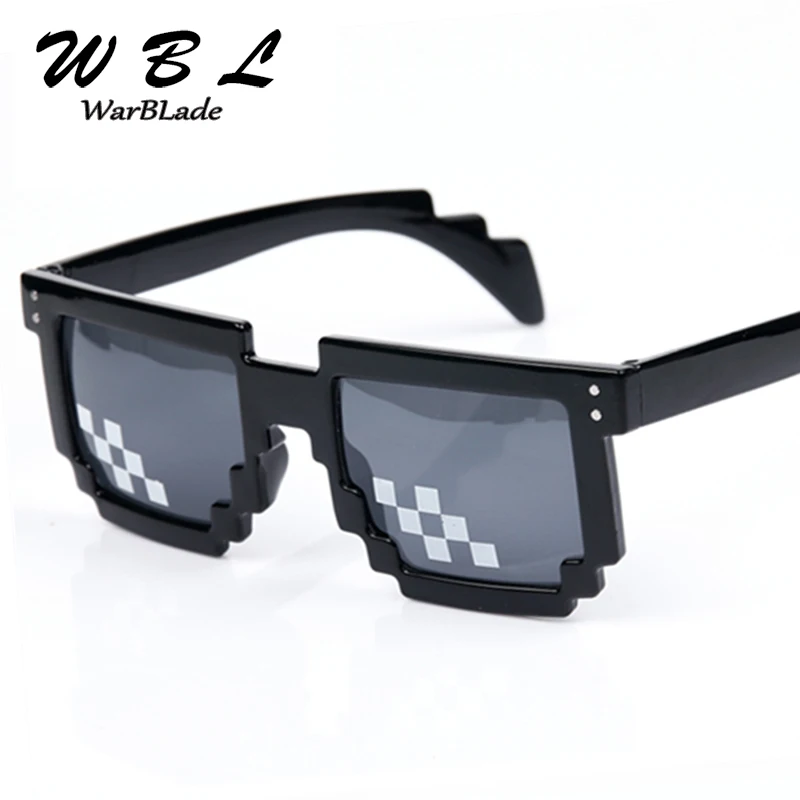 

WarBLade Men Vintage Children Glasses 8 bit Pixel Women Sunglasses Retro Mosaic Sun Glasses for kids Boys Girls 2019 New