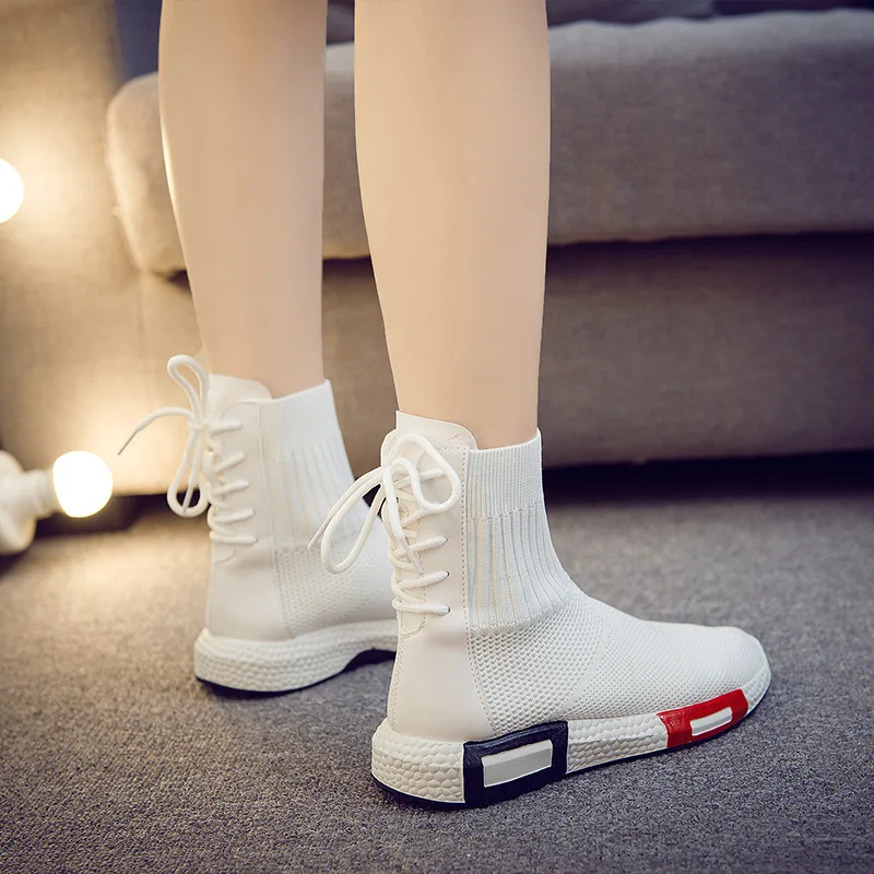 Для женщин носок сапоги 2018 новые ткани стрейч обувь женские Туфли на плоской