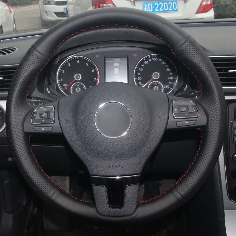 Ручной швейный чехол рулевого колеса автомобиля замша кожа Volant для Volkswagen VW Gol Tiguan