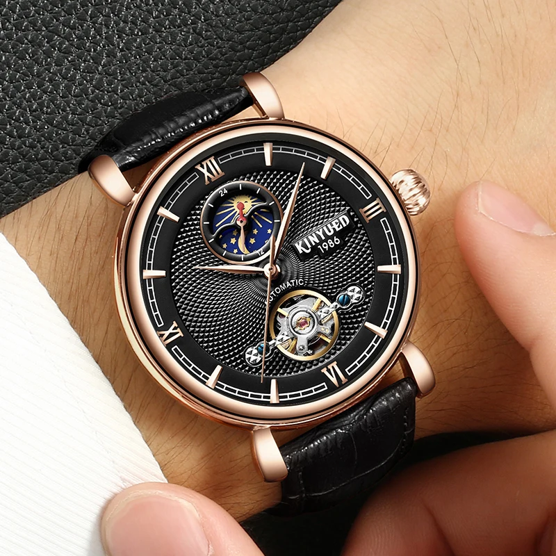 Business Fashion Casual Wristwatch Sports Luxury Dress Tourbillon Skeleton Watch Men Automatic Moon Phase Man Mechanical Watches | Наручные