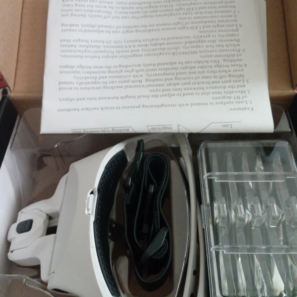 Luckyzoom повязка на голову 2 LED лупа 1x 1.5x 2x 2.5x 3.5x объектив Сменная головка глаз увеличительное Очки с лампой