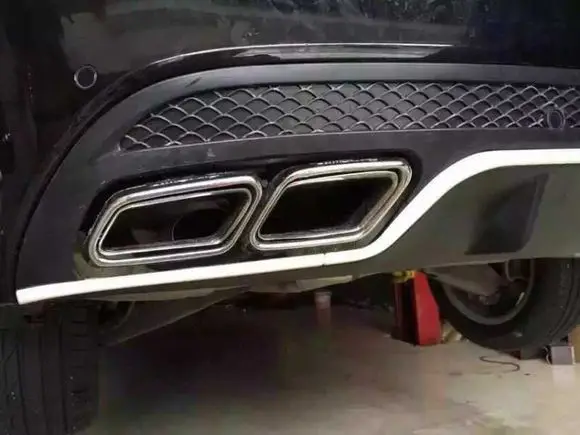 W205 AMG стиль нержавеющая сталь выхлопные наконечники автомобиля с диффузором для